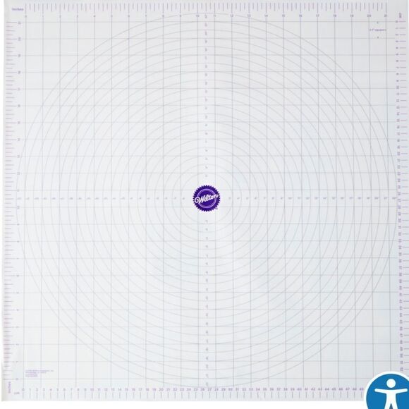 Wilton Fondant or Pizza Measuring Mat Curcle Roll Out Plastuc 23.8 in. x 23.3 in - Picture 2 of 11